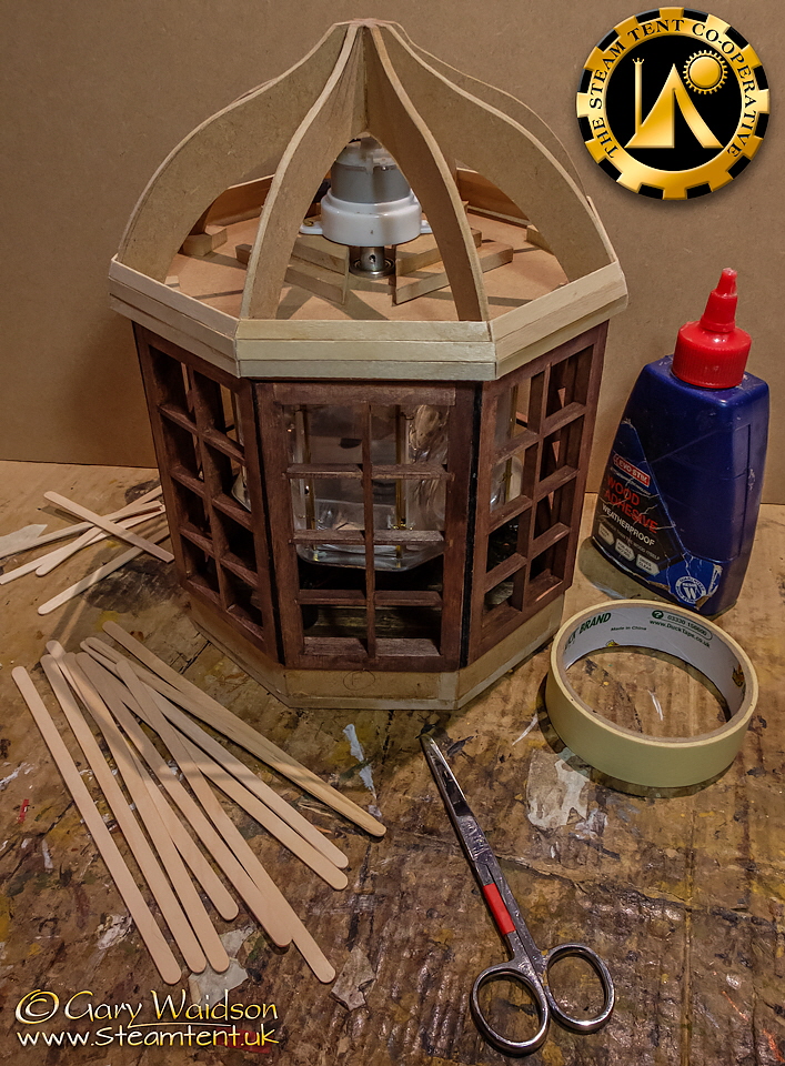 The Lantern House Roof - Ammon Rock - Building a 1/12th Scale Gothic Lighthouse  - The Steam Tent Co-operative.  Gary Waidson - www.Steamtent.uk