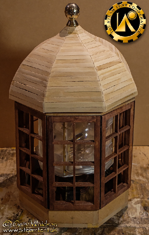 The Lantern House Roof - Ammon Rock - Building a 1/12th Scale Gothic Lighthouse  - The Steam Tent Co-operative.  Gary Waidson - www.Steamtent.uk