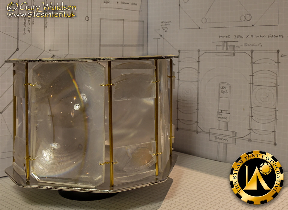 The Lantern lens system - Ammon Rock - Building a 1/12th Scale Gothic Lighthouse  - The Steam Tent Co-operative.  Gary Waidson - www.Steamtent.uk