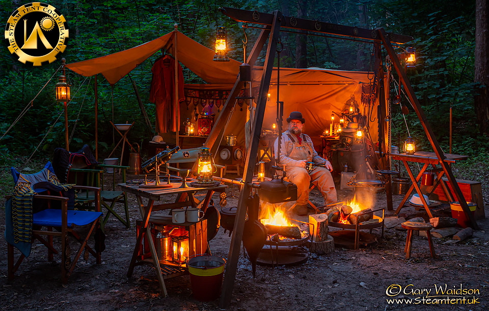 Steam Tent Corner at the Bushmoot 2021 - The Steam Tent Co-operative. © Gary Waidson - www.Steamtent.uk