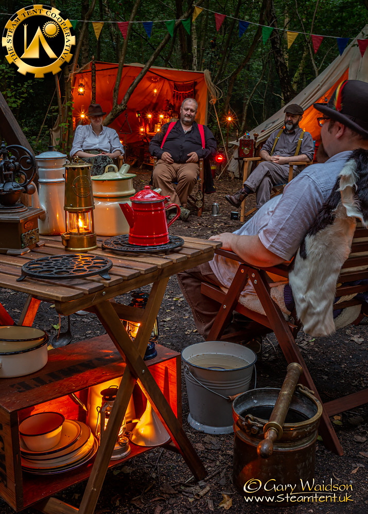 Evening at the Craft Camp, The Steam Tent Co-operative.  Gary Waidson - www.Steamtent.uk
