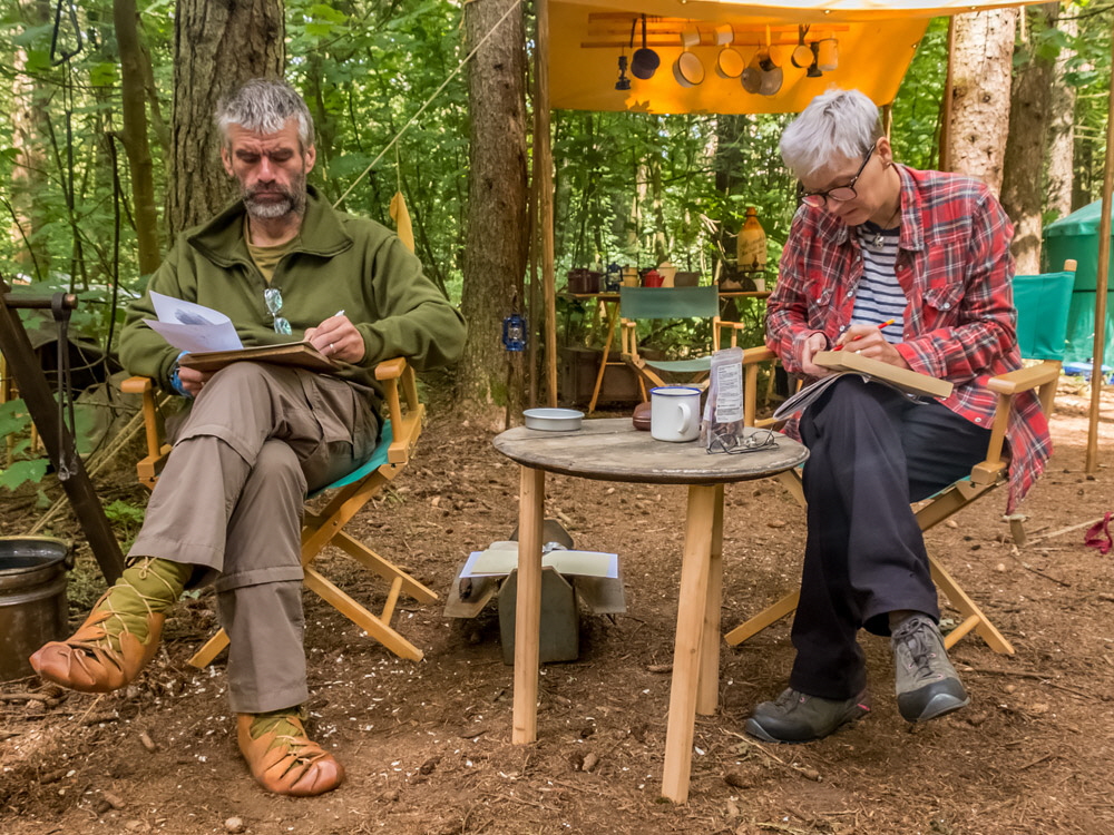 John and Jane in Steam Tent Corner - The Steam Tent Co-operative. © Gary Waidson - www.Steamtent.uk