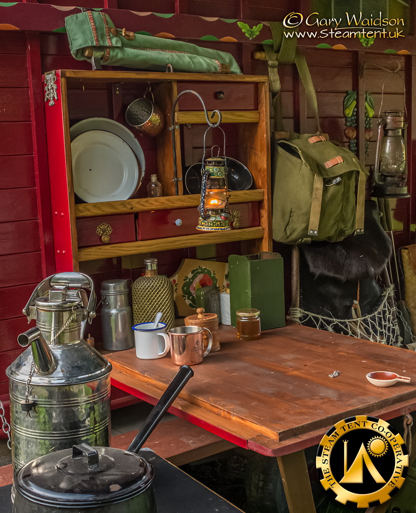 Living Van kitchen areat. The Steam Tent Co-operative.  Gary Waidson - www.Steamtent.uk