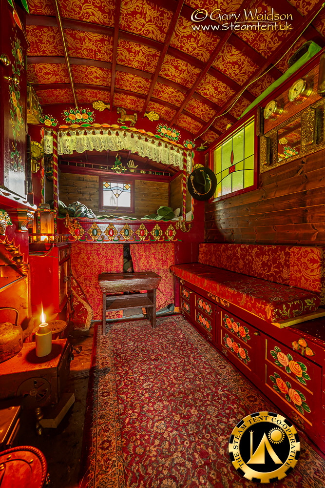 Living Van interior. The Steam Tent Co-operative.  Gary Waidson - www.Steamtent.uk